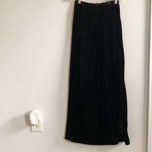 VINTAGE HELENE SIDEL DARK BROWN  LONG VELVET  SKIRT SIZE 4